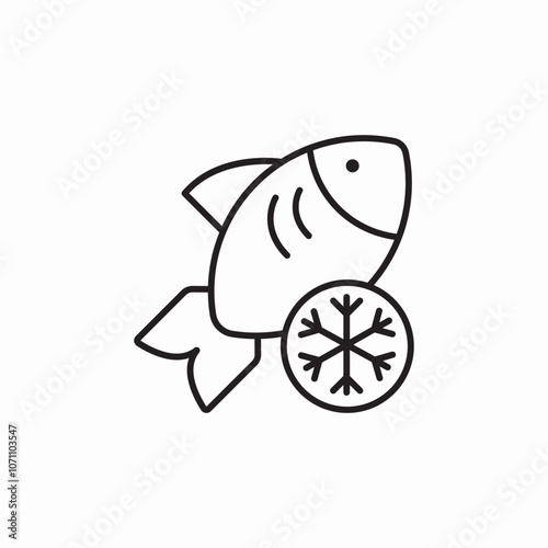 frozen fish icon sign vector