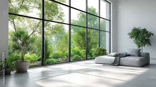 Frameless window with minimalistic design 