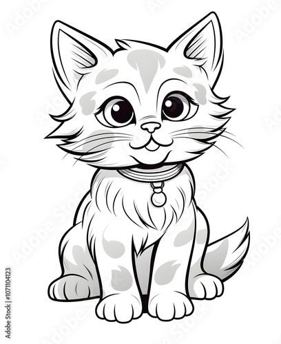 Adorable Kurilian Bobtail Cat Coloring Page for Kids