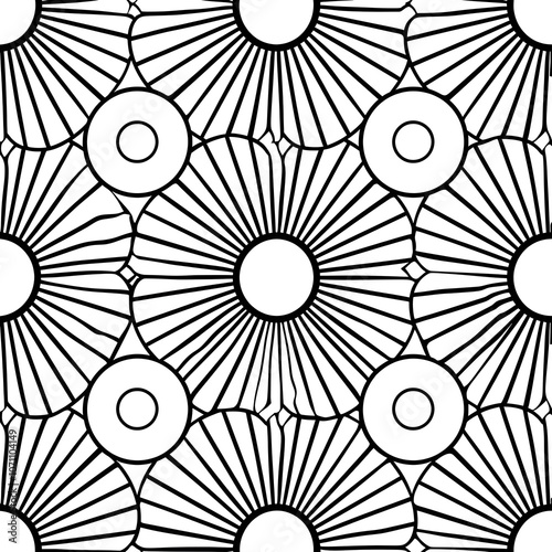 Intricate Black And White Geometric Pattern Design photo