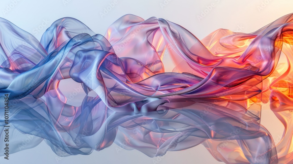 Fototapeta premium Abstract Fabric Swirls with Reflection
