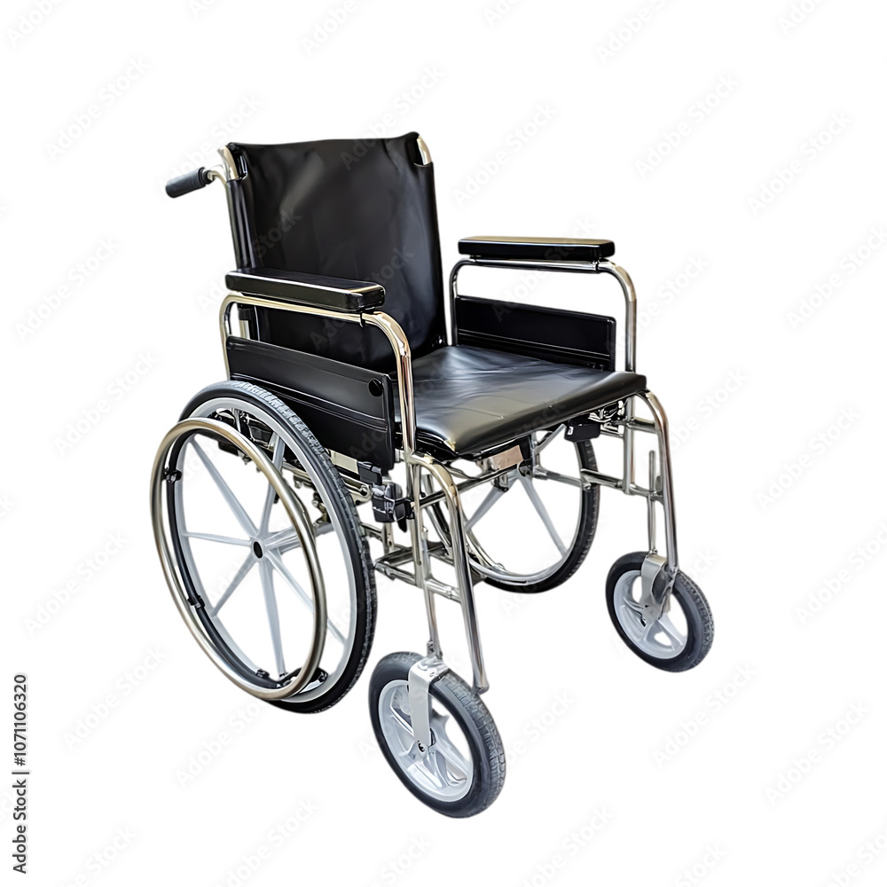 Fototapeta premium Wheelchair on transparent background 3d rendering illustration