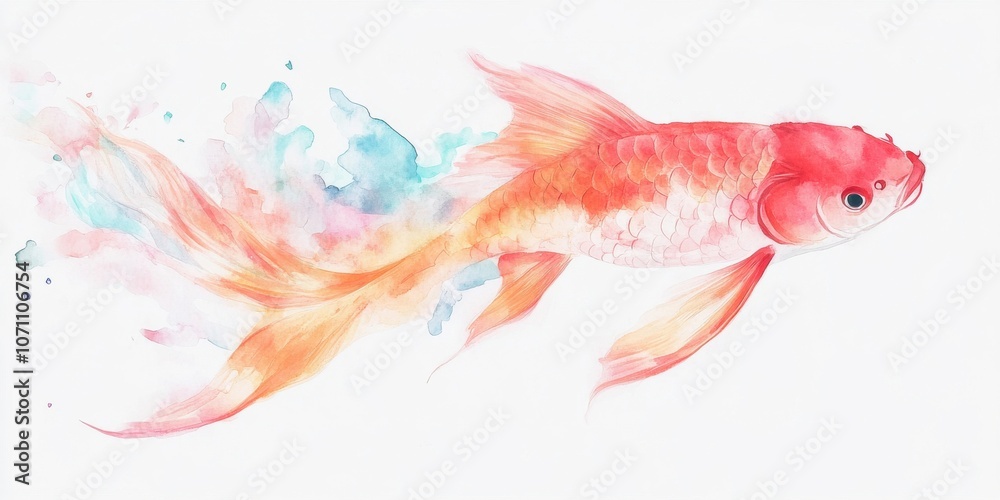Vibrant Fish Swimming with Intense Focus in Water Vibrant Fish Swimming with Intense Focus in Water