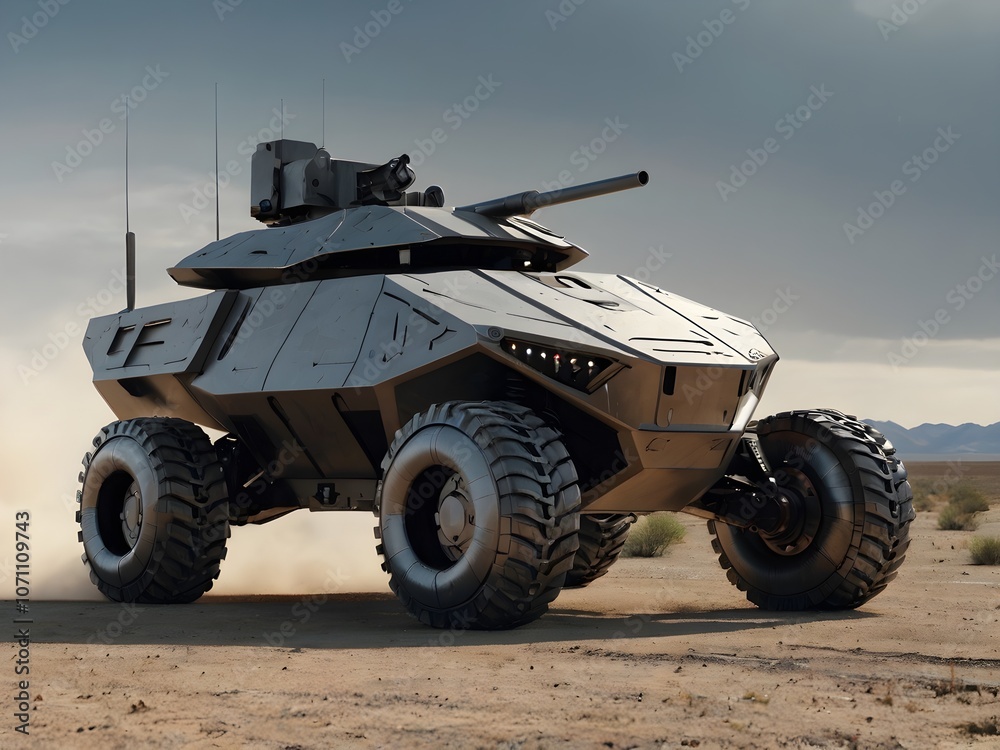 Fototapeta premium the next generation of unmanned infantry armoured vehicles