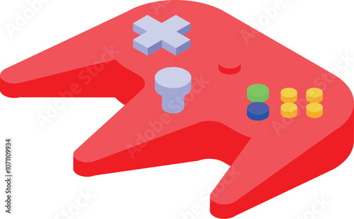 Red gamepad controller ensuring interactive and engaging gaming experience