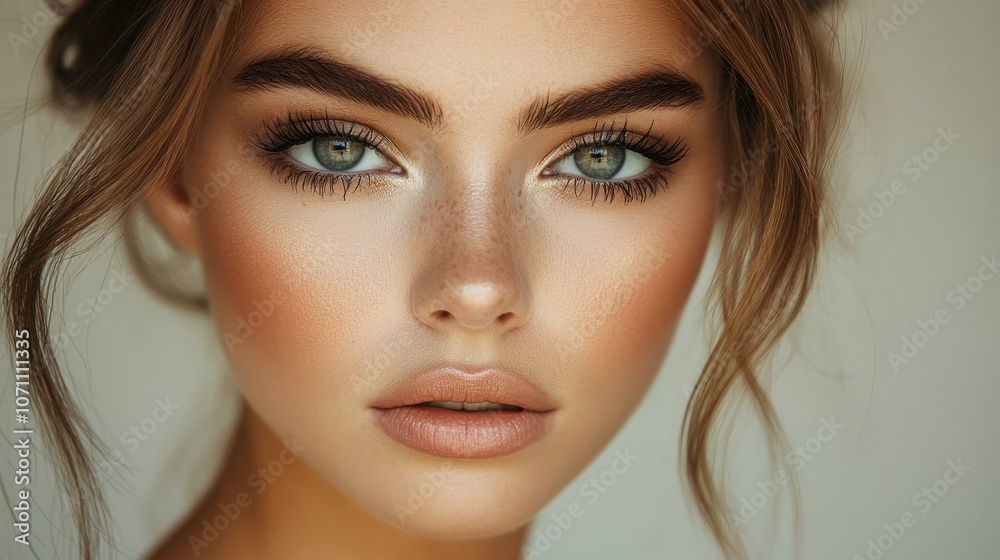Fototapeta premium Natural Beauty Portrait with Soft Lighting