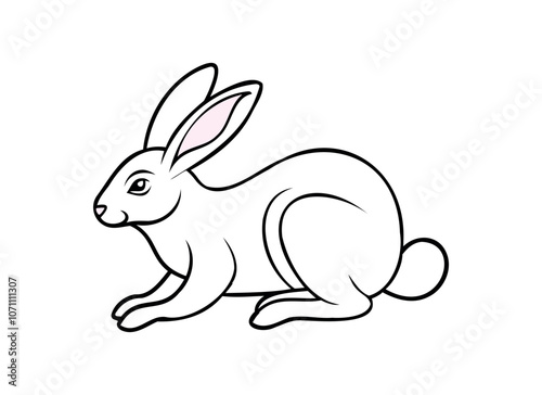 Cartoon Rabbit Illustration for Wildlife and Nature Designs