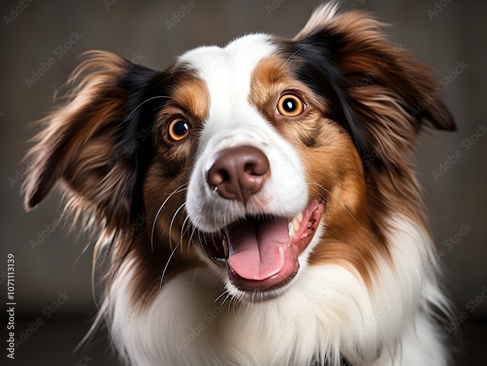 A happy dog with large ears and expressive eyes looks directly at the camera, radiating friendliness. Its fluffy fur and bright smile make the portrait especially appealing.
A happy dog with large ears and expressive eyes looks directly at the camera, radiating friendliness. Its fluffy fur and bright smile make the portrait especially appealing.