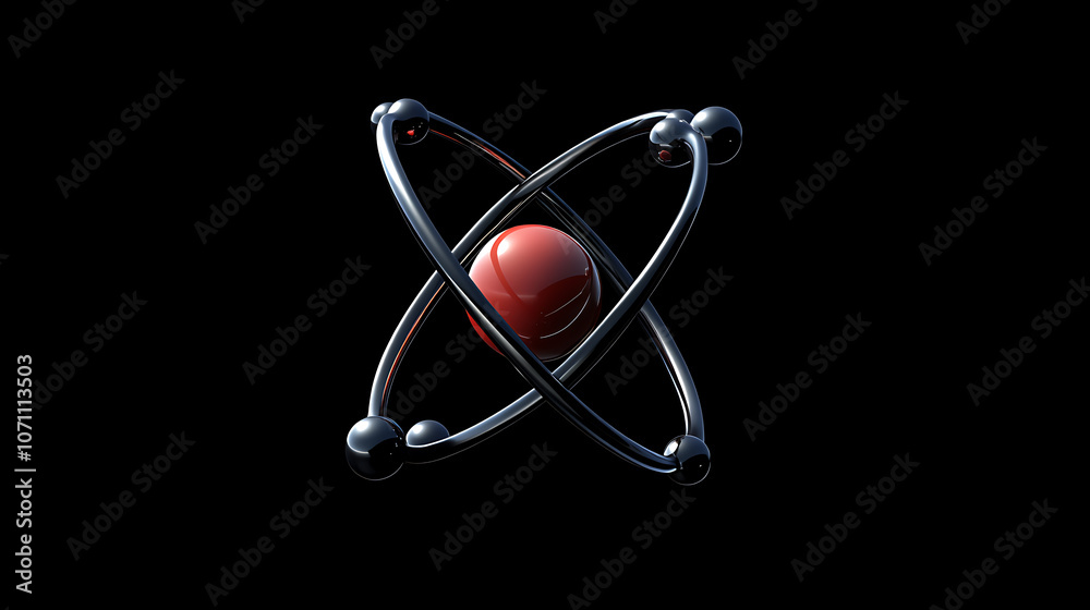 3d model of an atom with electrons orbiting the nucleus, symbolizing atomic structure and quantum physics 3d model of an atom with electrons orbiting the nucleus, symbolizing atomic structure and quantum physics