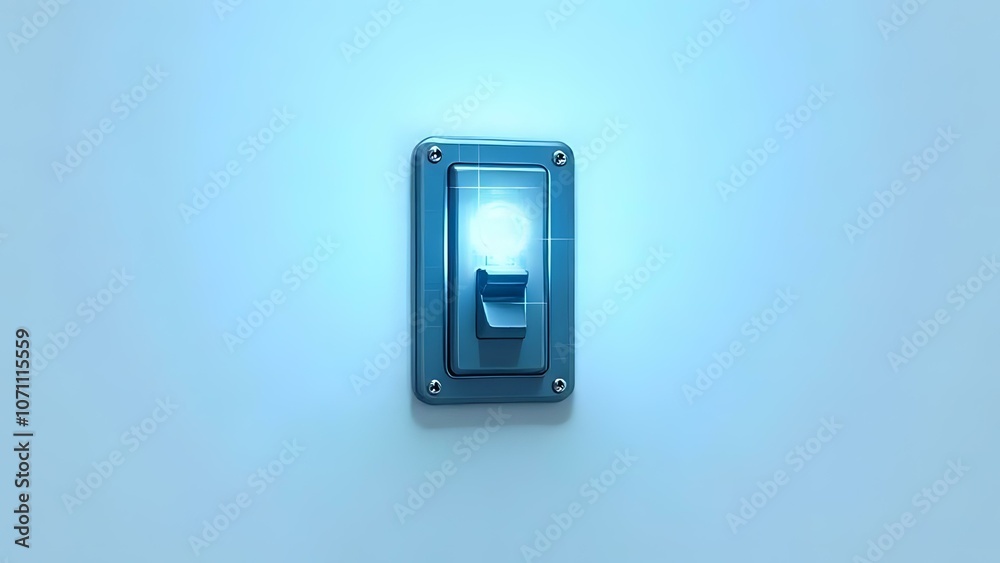 Minimalist Futuristic Light Switch Representing the Start of New Ideas and Innovation Minimalist Futuristic Light Switch Representing the Start of New Ideas and Innovation