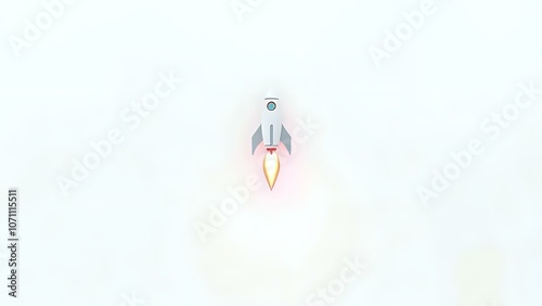 Rocket Icon on Gradient Background Representing the Launch of Innovative Ideas