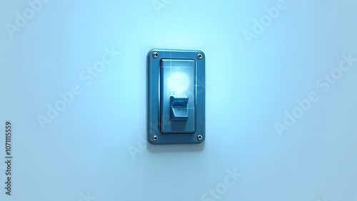 Minimalist Futuristic Light Switch Representing the Start of New Ideas and Innovation