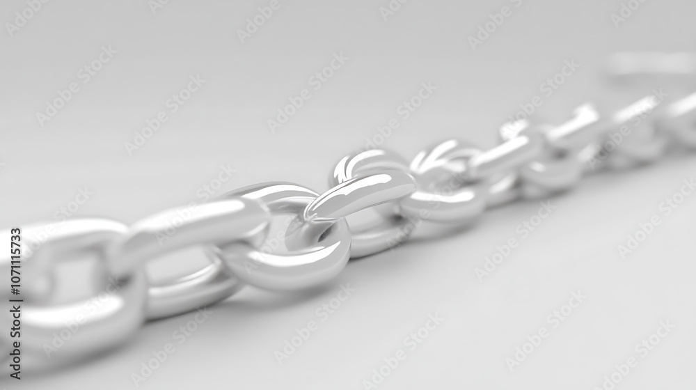 Fototapeta premium 3D rendering of a metal chain isolated on a white background