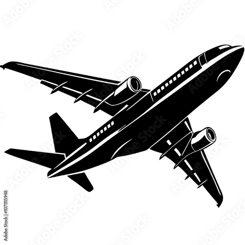 Taking Flight: A Powerful Silhouette of an Airplane in Ascent, symbolizing travel, freedom, and adventure.  