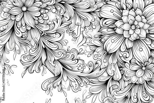 Wallpaper Mural Coloring book illustration of intricate frost patterns on ice Torontodigital.ca