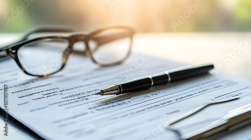 Wallpaper Mural Accident report form with pen and glasses on desk surface Torontodigital.ca