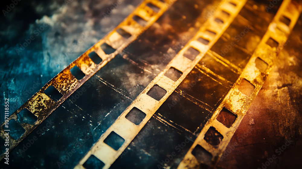 Obraz premium Background of retro film overly, image with scratch, dust and light leaks