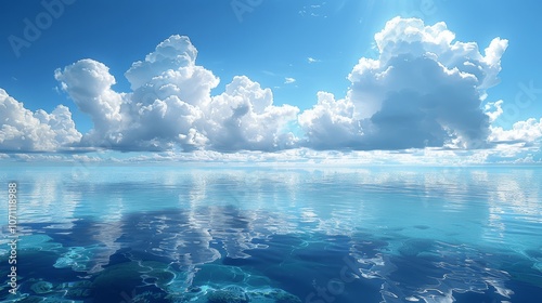 Vast Ocean and Sky Anime Landscape