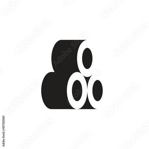 Logo steel plate stack with blank background