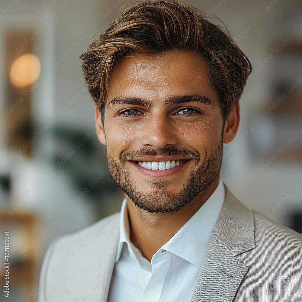 Obraz premium Close-up Portrait of confident businessman in office