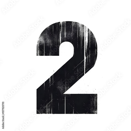 Scratched Letter 2 Transparent Background This illustration is a black and white guitar sketch on a plain color background. Designed as a simple vector illustration with a focus on art, music and line