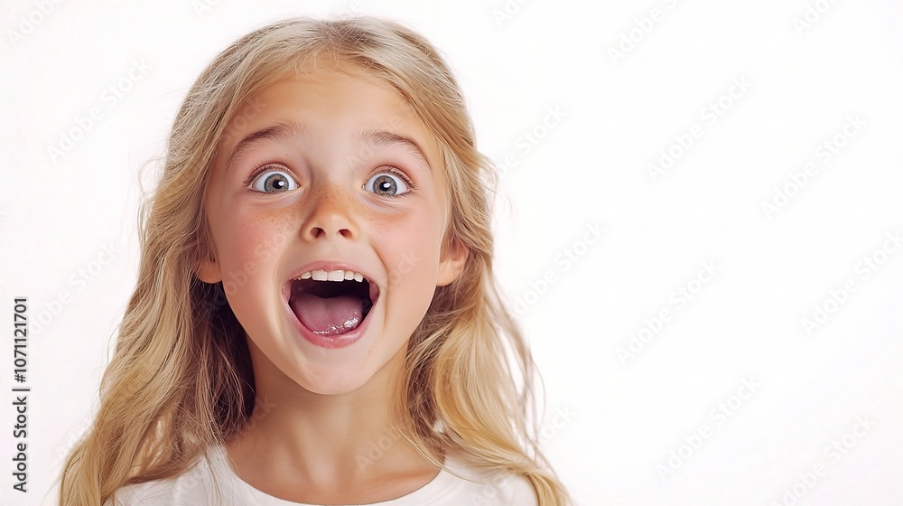 Joyful Girl Surprised and Shouting with Excitement Joyful Girl Surprised and Shouting with Excitement