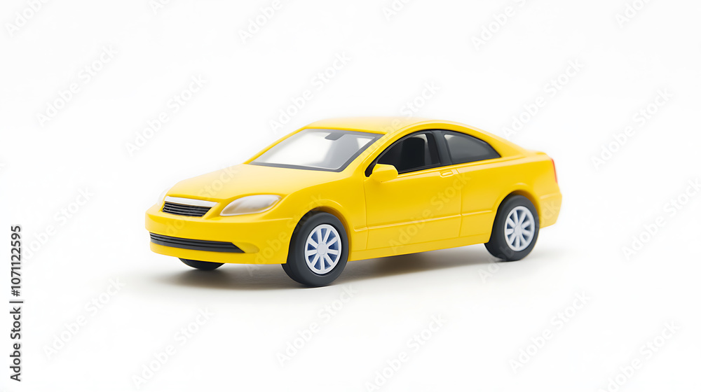 Generic and unbranded yellow car isolated on a white background Generic and unbranded yellow car isolated on a white background