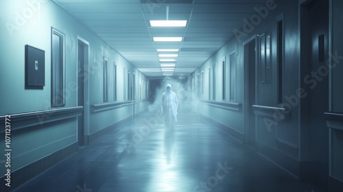 hospital with ghost at night