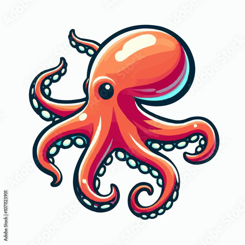 Wallpaper Mural Vector illustration of a cute octopus. Cartoon octopus. Torontodigital.ca
