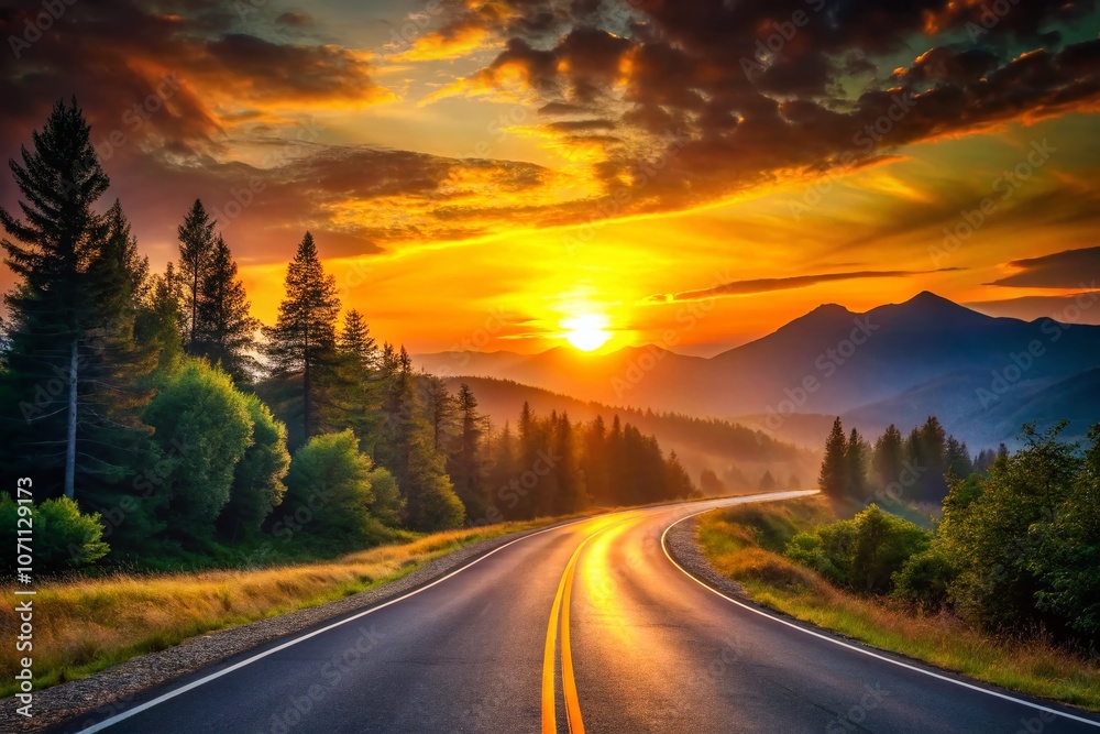 Road and Sun Silhouette Logo Design: A Vector Illustration of Success, Featuring a Vibrant Sunset Over a Black Road, Symbolizing Journey, Growth, and Achievement in Business Road and Sun Silhouette Logo Design: A Vector Illustration of Success, Featuring a Vibrant Sunset Over a Black Road, Symbolizing Journey, Growth, and Achievement in Business