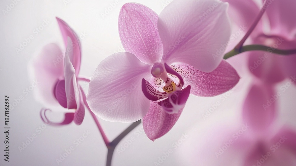 Elegant Pink Orchid Blooming in Soft Light Elegant Pink Orchid Blooming in Soft Light