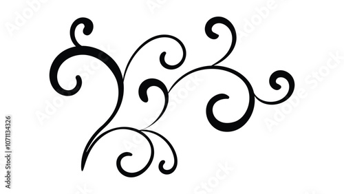 Curly divider. Design element isolated on white background.