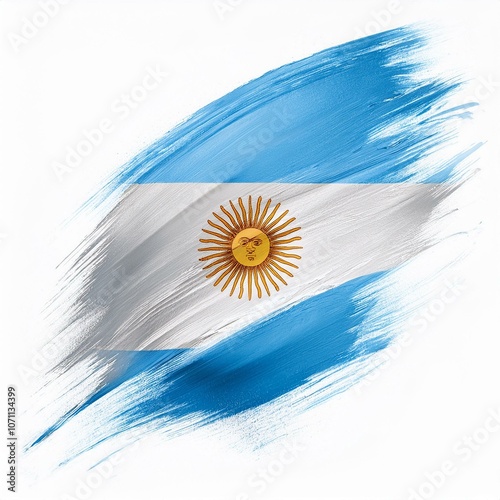 Argentina Abstract National Flag Brush Stock Design 
