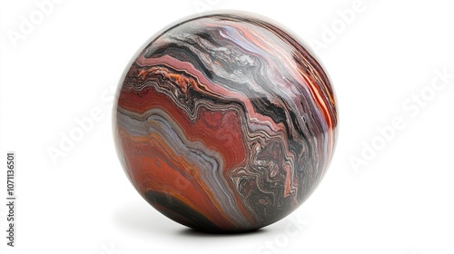 Colorful Marble Sphere with Unique Patterns