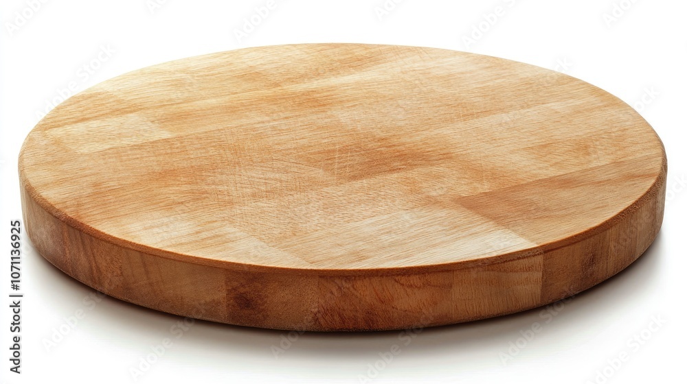Round Wooden Cutting Board on White Background Round Wooden Cutting Board on White Background