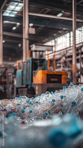 Plastic bottles recycling plant processing plastic for reuse