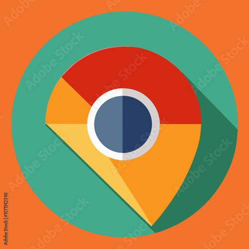 Free Download 3D orange location pin icon isolated on a orange background, symbolizing navigation, destination, and positioning in modern map applications. - GFXLoad