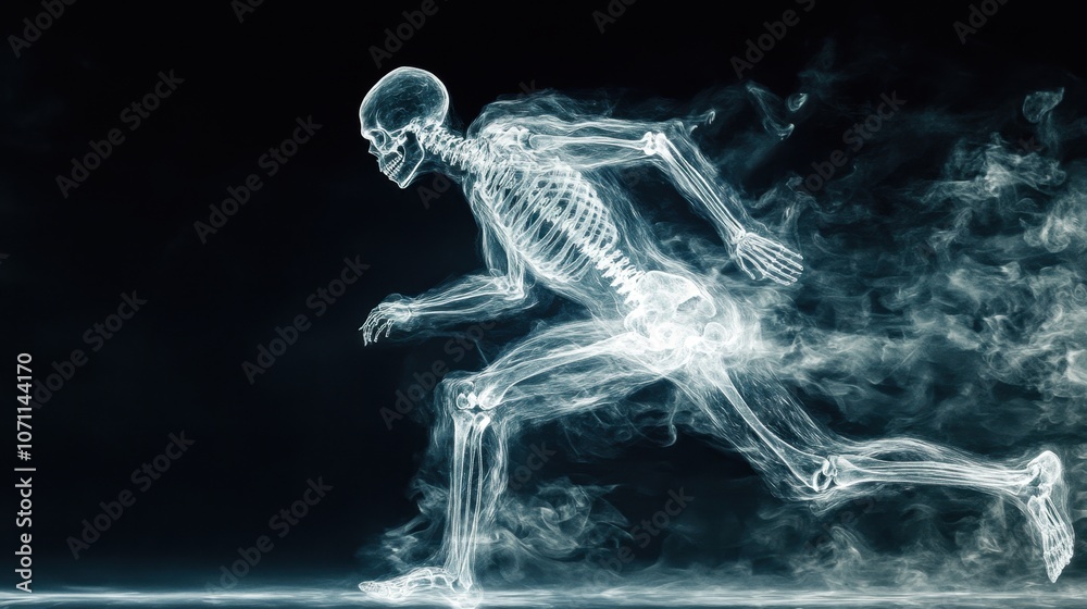 Dynamic X-Ray of a Running Skeleton in Motion Dynamic X-Ray of a Running Skeleton in Motion