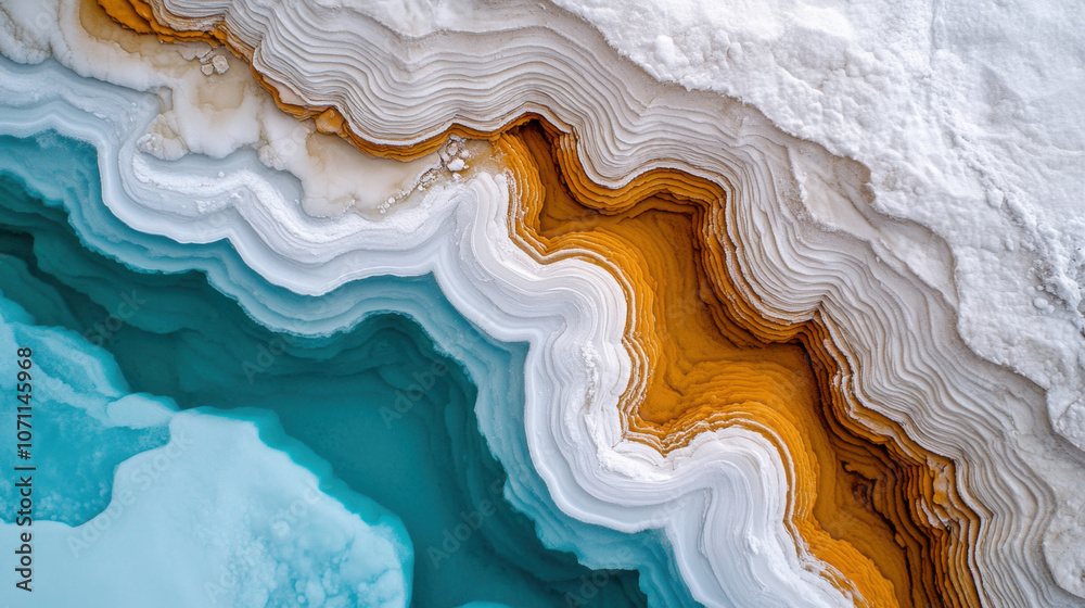 A vibrant cross-section of agate featuring layers of white, orange, and blue, showcasing natural mineral formations and textures. A vibrant cross-section of agate featuring layers of white, orange, and blue, showcasing natural mineral formations and textures.