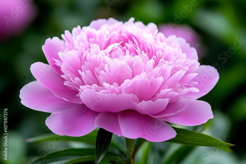 Detailed shot of a peony flower in soft, pink tones, with petals layered in beautiful, natural textures