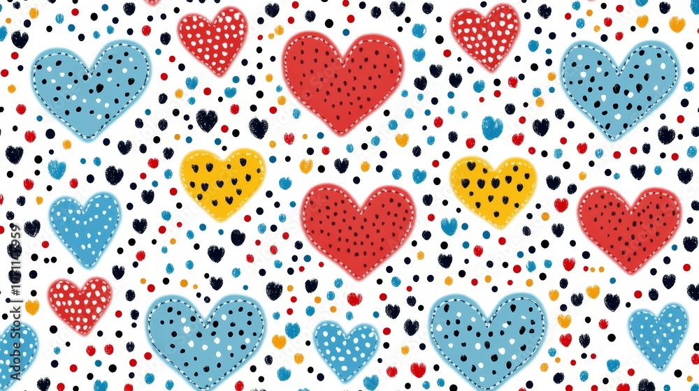 Seamless romantic hearts vector pattern for valentine's day, wedding, and lovethemed designs Seamless romantic hearts vector pattern for valentine's day, wedding, and lovethemed designs