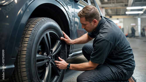 Man Fixing Tire