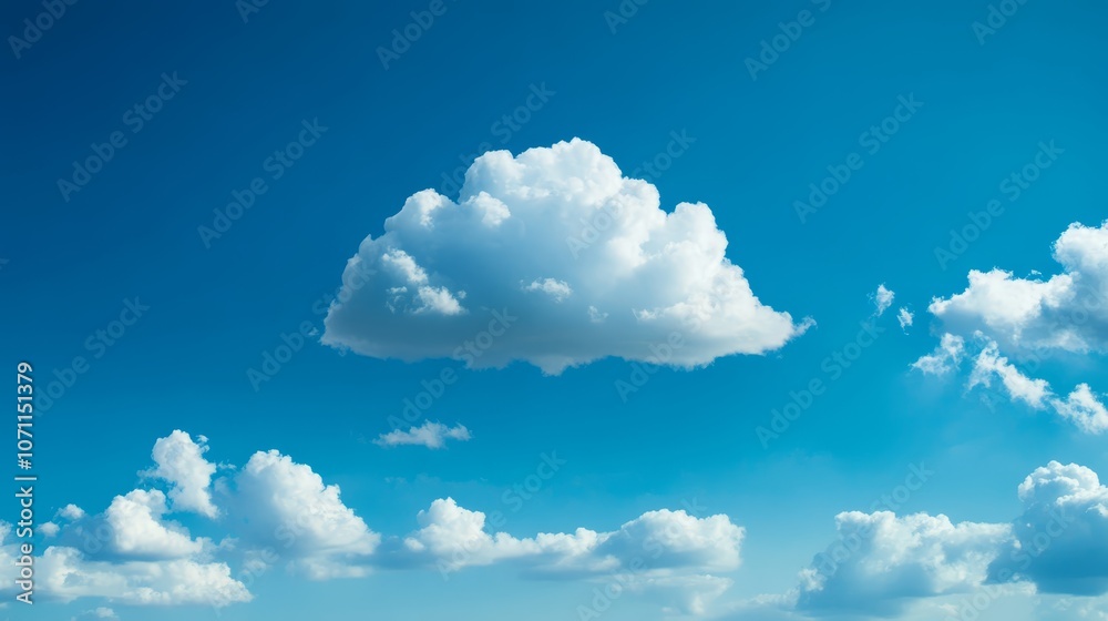 Expansive blue sky canvas decorated with soft white clouds, a serene and peaceful nature view Expansive blue sky canvas decorated with soft white clouds, a serene and peaceful nature view