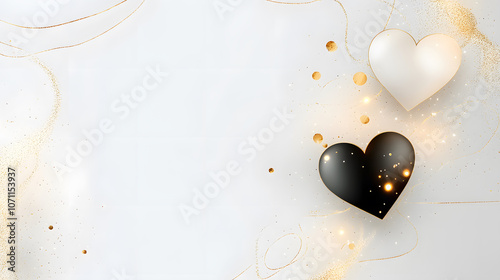 Elegant heart design with gold accents for wedding invitations