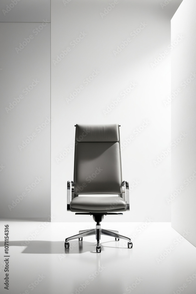 AI generative. Illustration of a boss chair, gray on white background for advertisment background. 9 AI generative. Illustration of a boss chair, gray on white background for advertisment background. 9