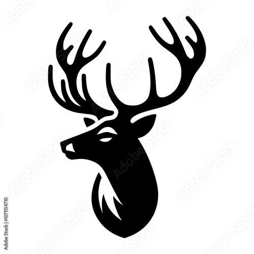 minimalist deer antler front view svg design