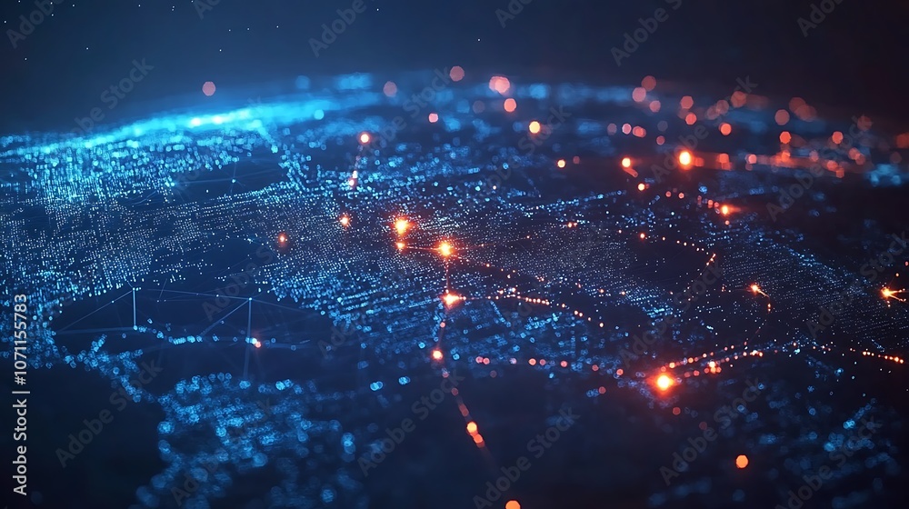Obraz premium Explore the intricacies of a digital world network
