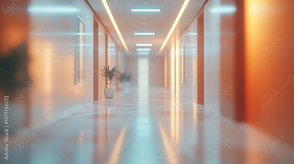 Explore the tranquil ambiance of a modern corridor Explore the tranquil ambiance of a modern corridor