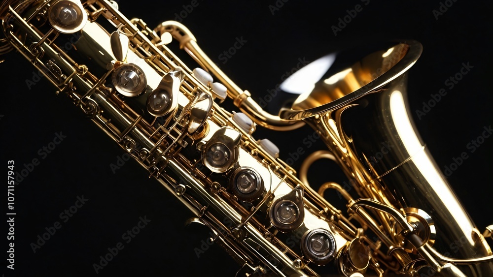 Obraz premium saxophone on black background