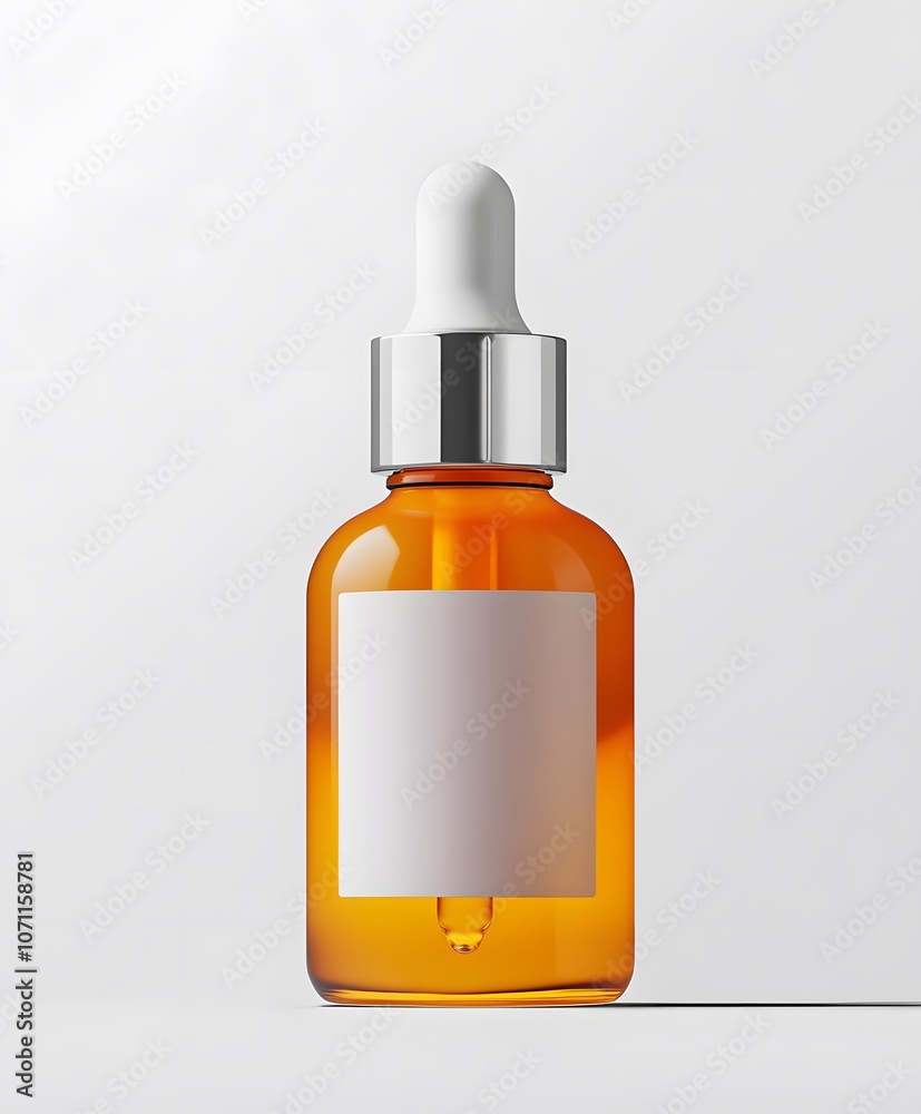 Amber Glass Dropper Bottle with Blank Label Amber Glass Dropper Bottle with Blank Label